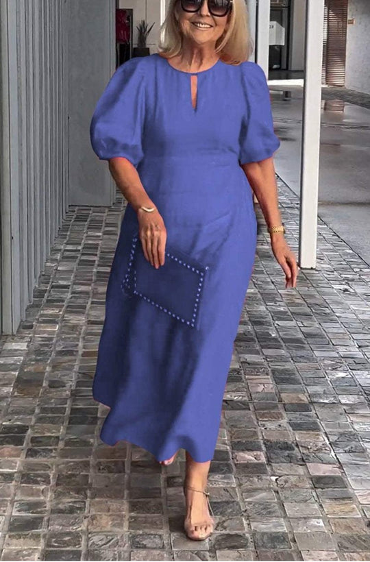 Carla™ - Vestido Elegante com Mangas Bufantes