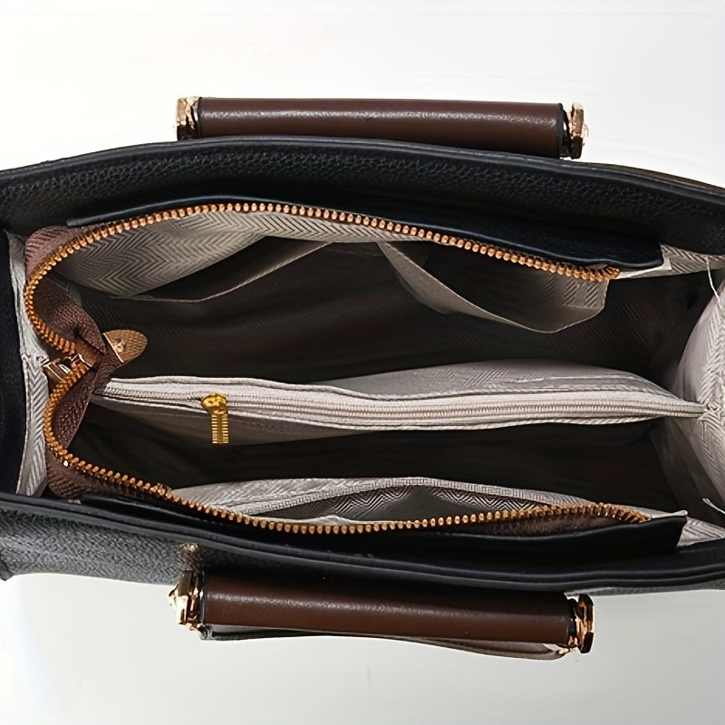 Luna - Conjunto de Bolsa de Couro Elegante com 3 Peças