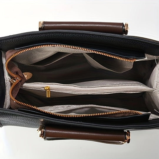 Luna - Conjunto de Bolsa de Couro Elegante com 3 Peças
