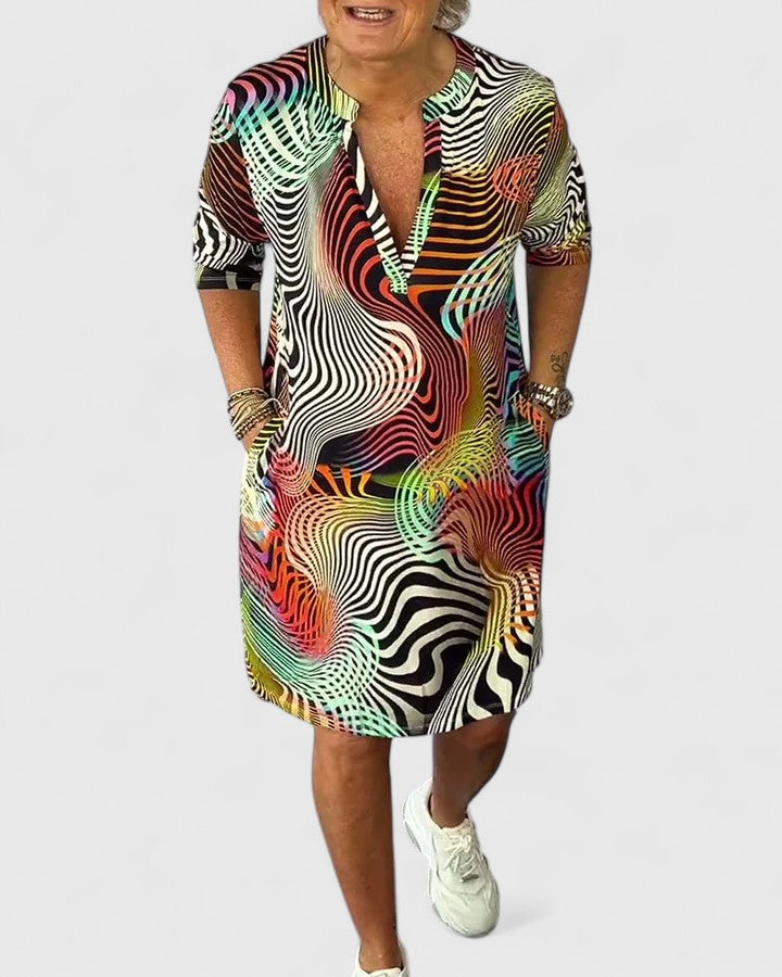 Helinae | Vestido V-neck Sofisticado