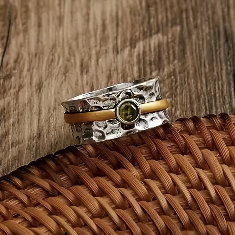Anel de zircônia verde elegante