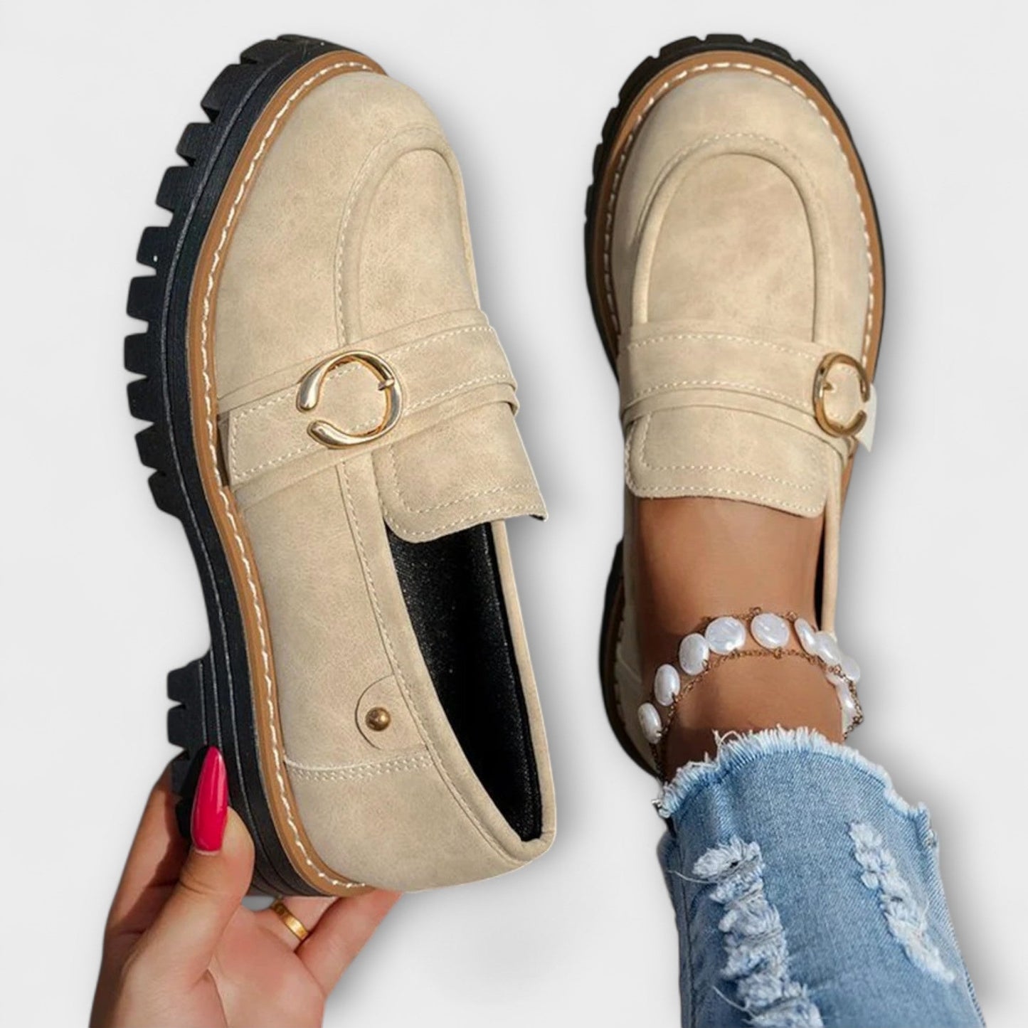 Lora – Mocassins casuais com bico redondo