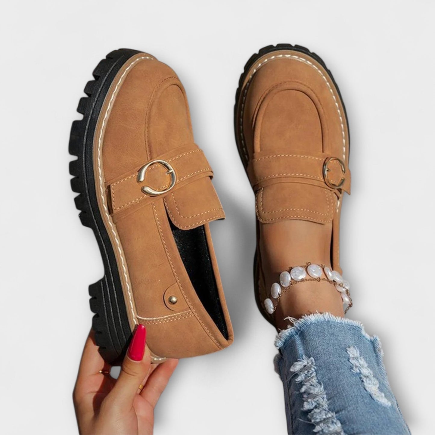 Lora – Mocassins casuais com bico redondo
