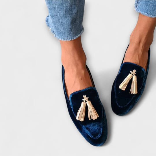 Quinnlyn – Mocassins inspirados no vintage com franjas