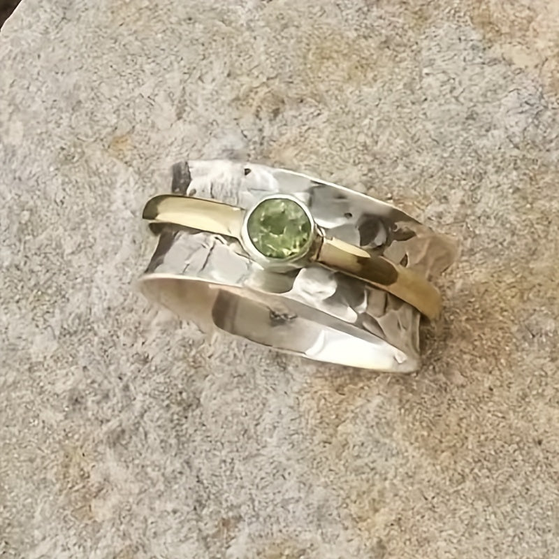 Anel de zircônia verde elegante