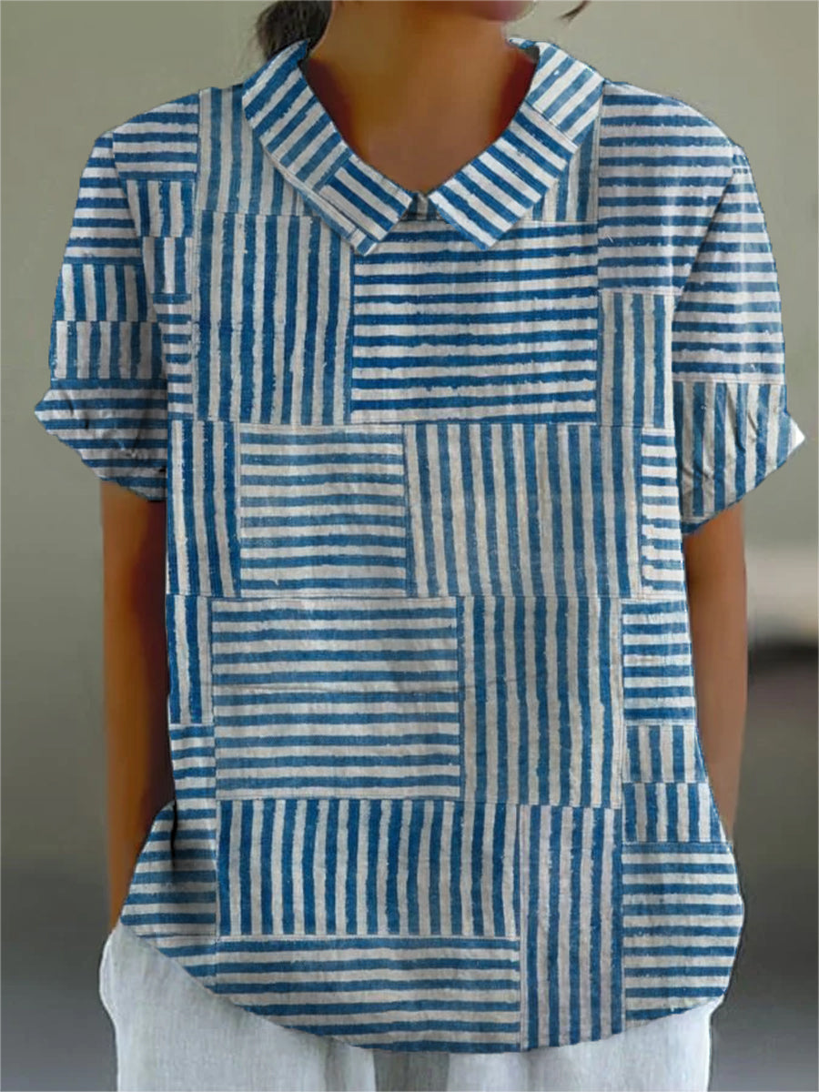 Amelia | Camisa de Patchwork Listrada