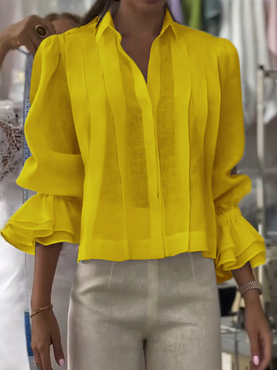Madeleine | Blusa de algodão com pregas que valorizam