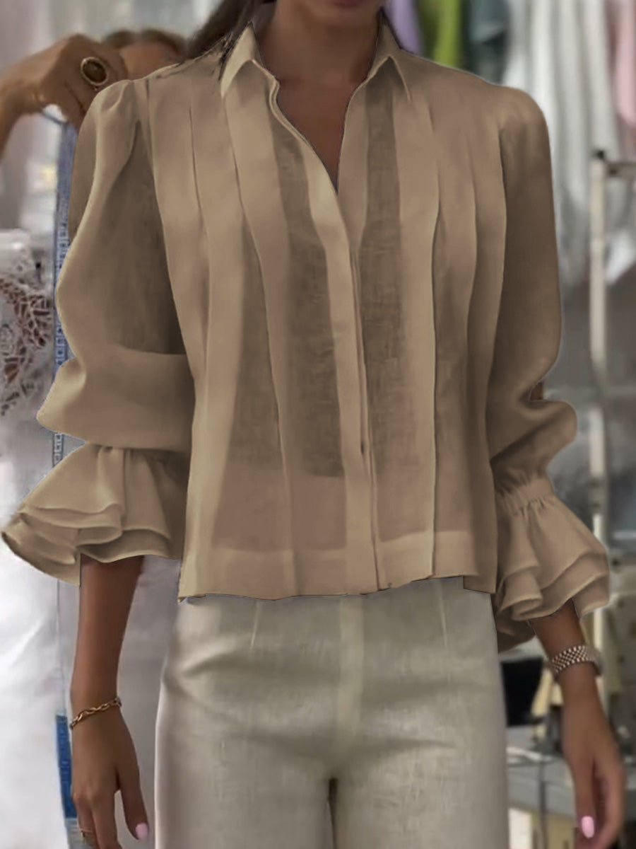 Madeleine | Blusa de algodão com pregas que valorizam