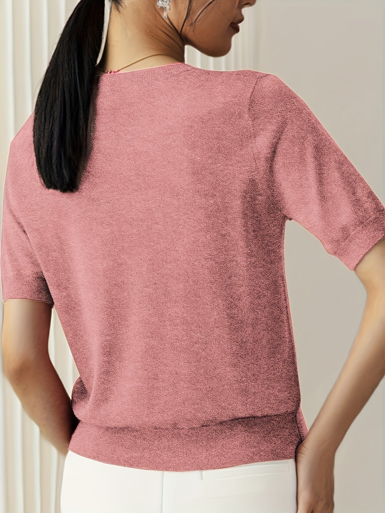 Jacquie - Camiseta Casual de Alta Elasticidade
