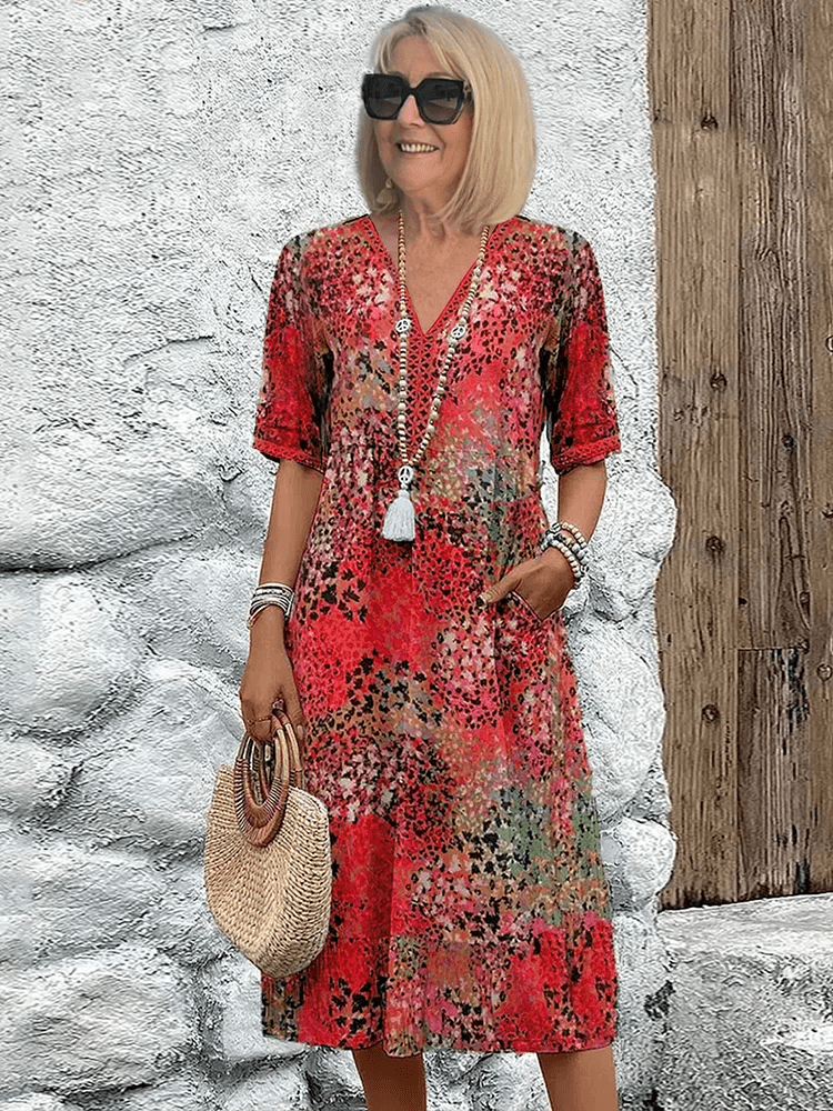 Elaisa | Vestido Midi Floral Elegante