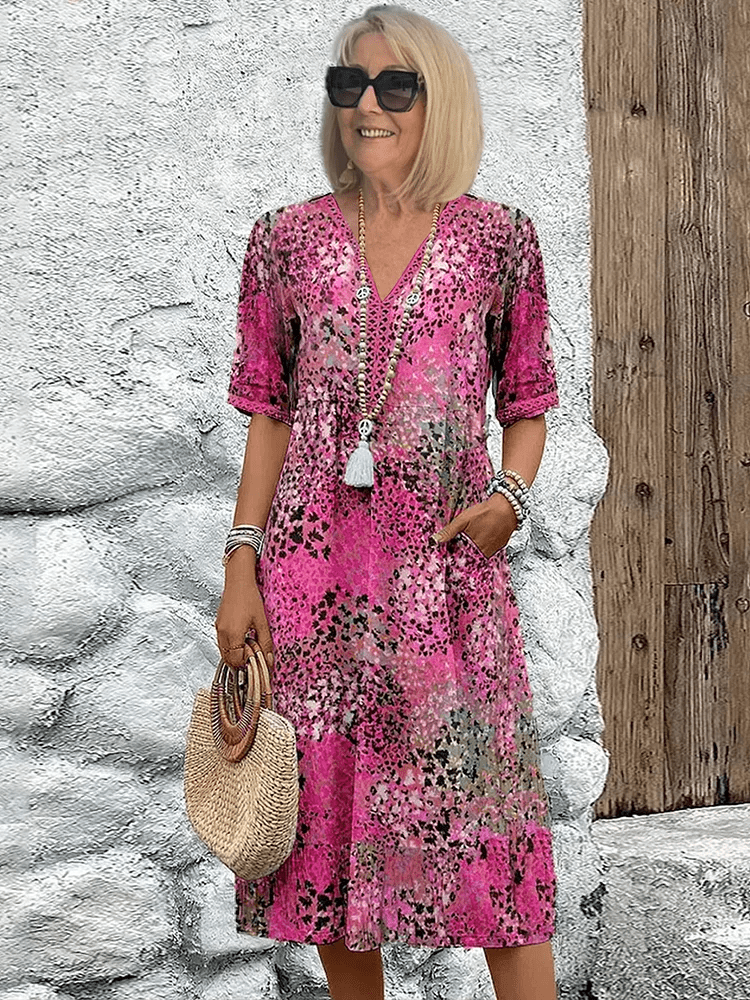 Elaisa | Vestido Midi Floral Elegante