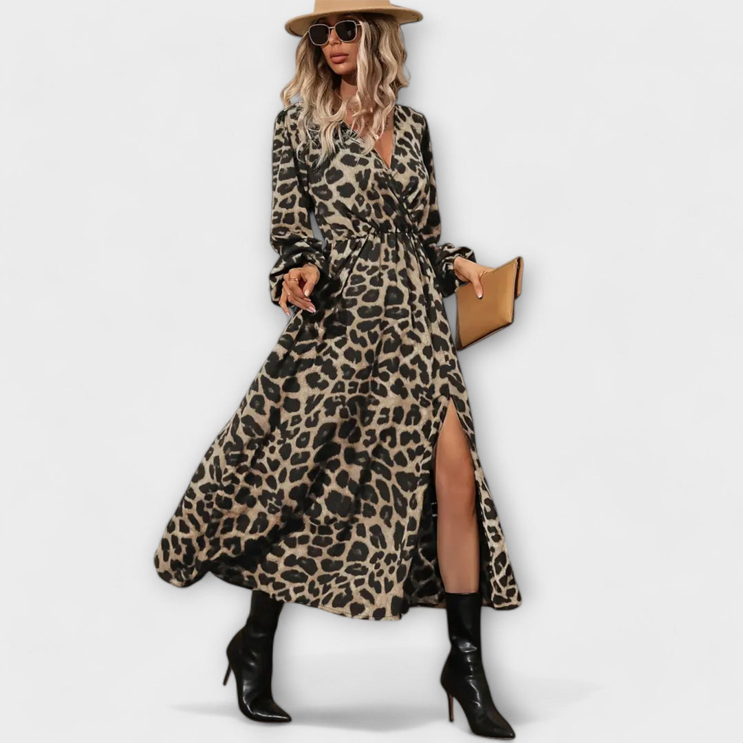 Natalie - Vestido Estiloso com Estampa de Leopardo