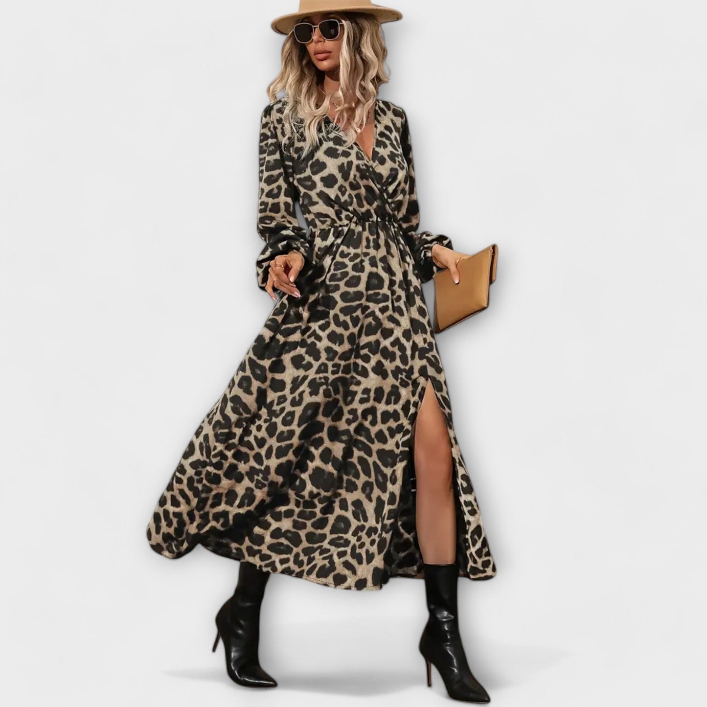 Natalie - Vestido Estiloso com Estampa de Leopardo