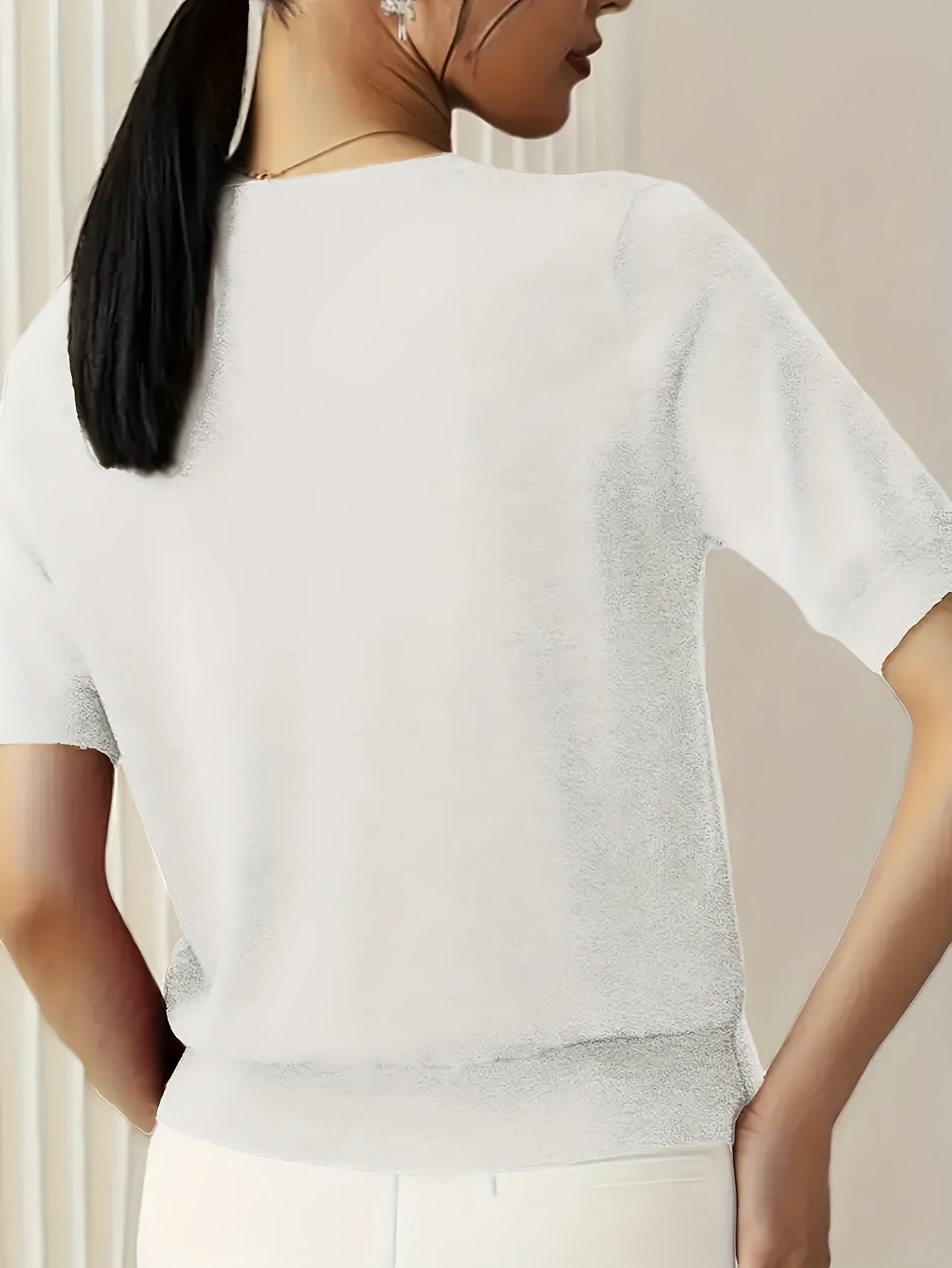 Jacquie - Camiseta Casual de Alta Elasticidade