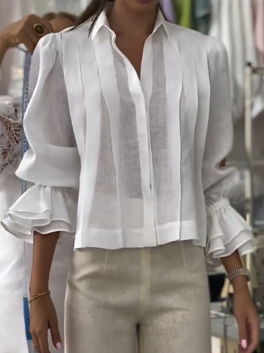 Madeleine | Blusa de algodão com pregas que valorizam