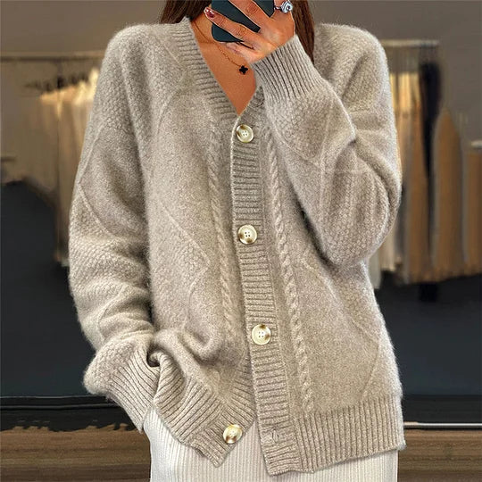 Tanner - Cardigan Confortável em Cashmere com Decote em V
