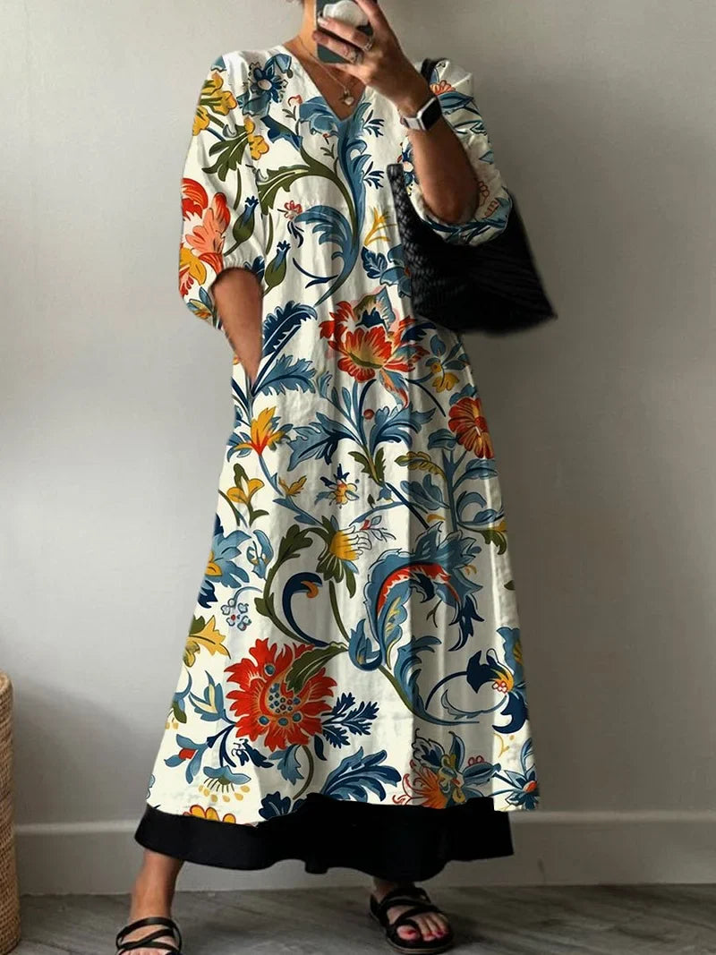 Vestido Elegante com Estampa Tiana