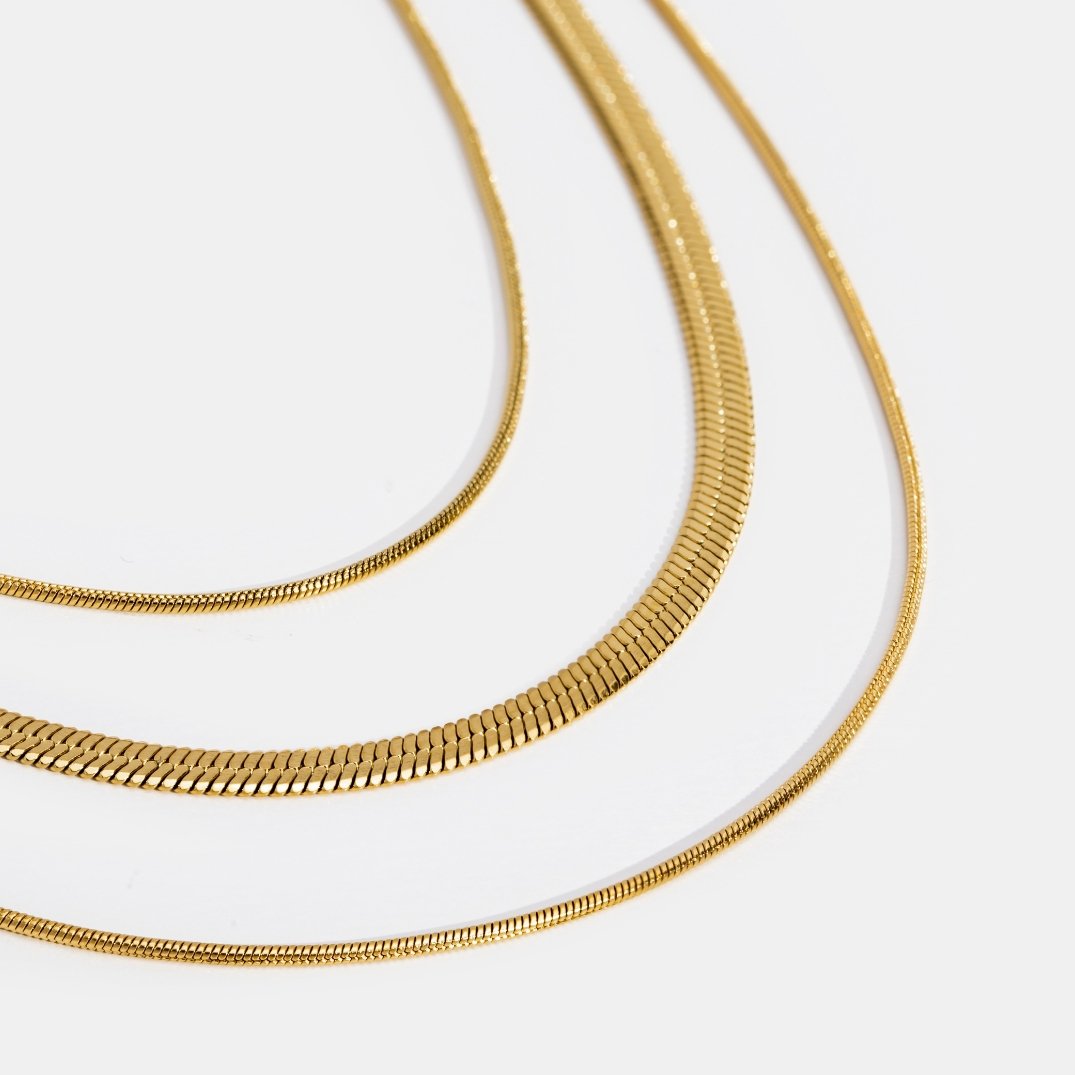Colar de Corrente Multicamadas Dourado