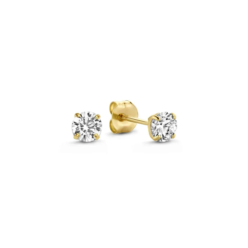 Conjunto de Brincos Elegantes de Pedra Dourada