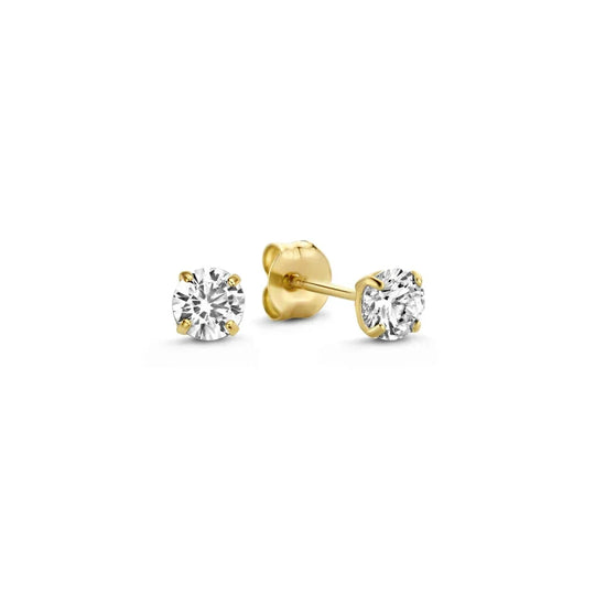 Conjunto de Brincos Elegantes de Pedra Dourada