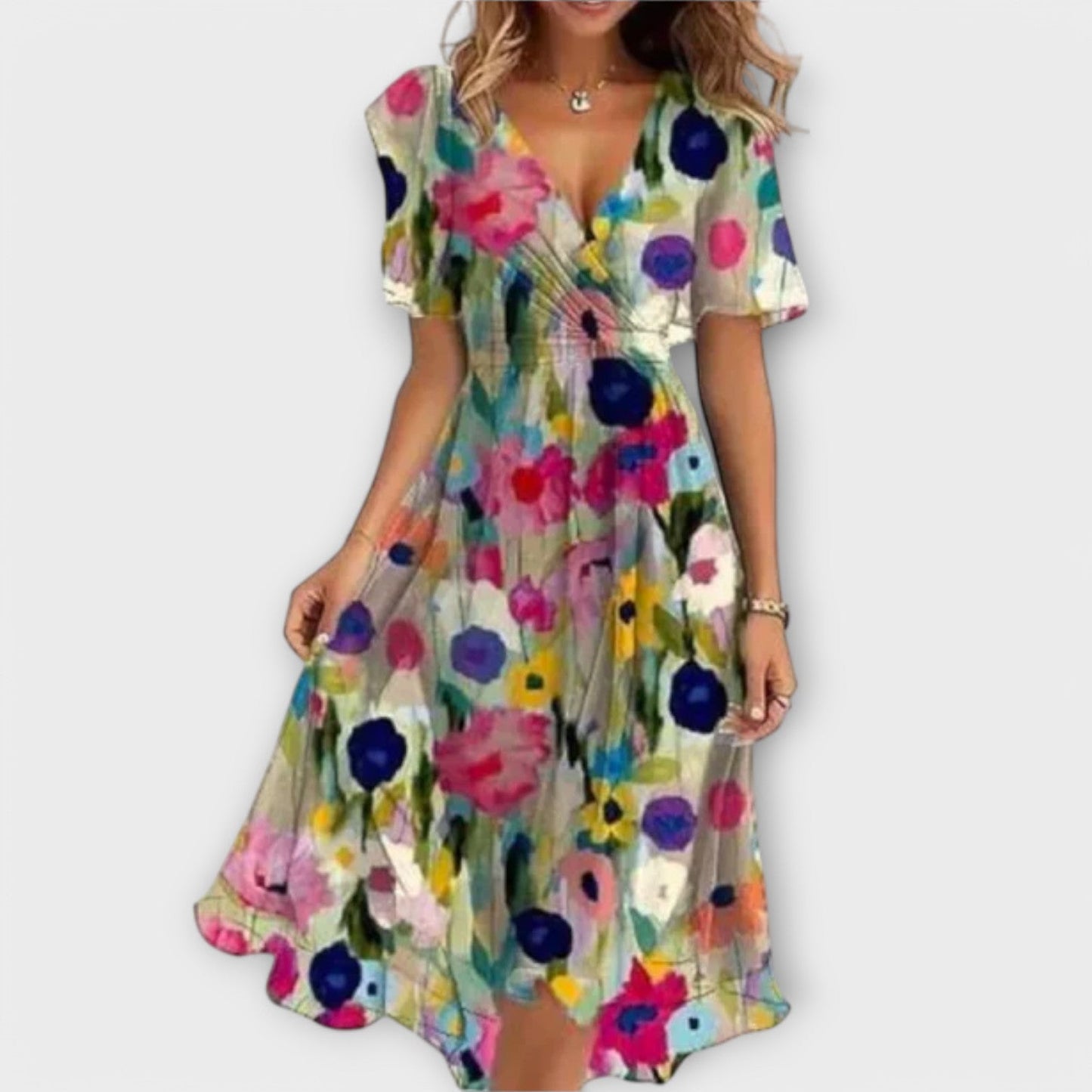 Annegret - Vestido Feminino com Decote em V