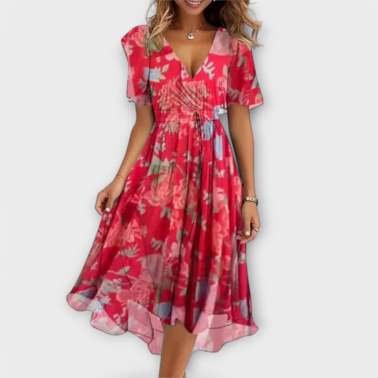 Annegret - Vestido Feminino com Decote em V