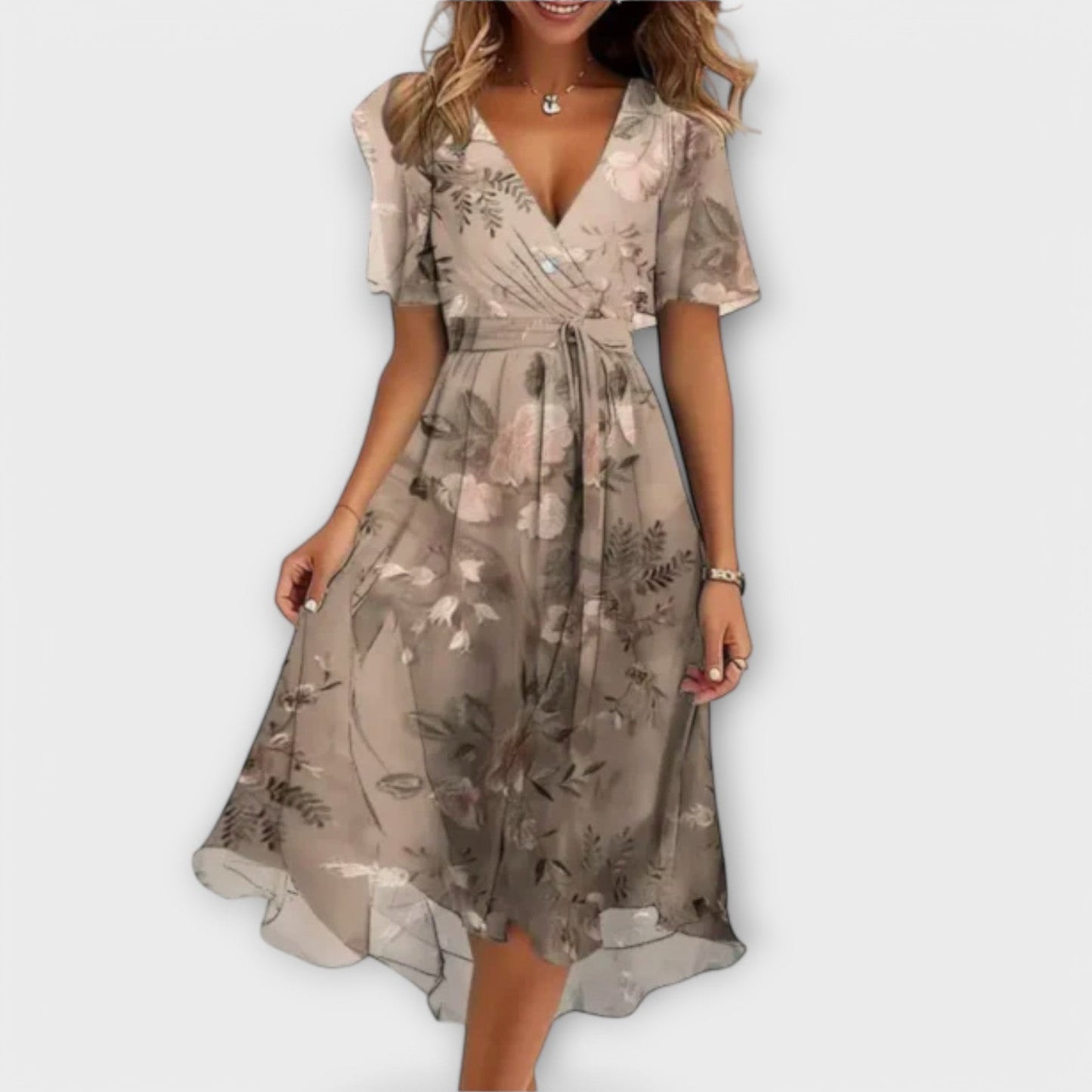 Annegret - Vestido Feminino com Decote em V