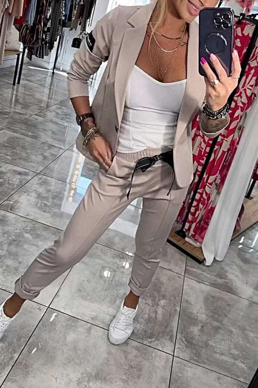 Fenna™ | Conjunto Relaxado de Duas Peças em Cor Sólida para Mulheres