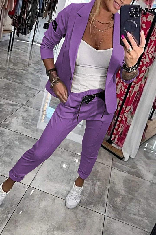 Fenna™ | Conjunto Relaxado de Duas Peças em Cor Sólida para Mulheres