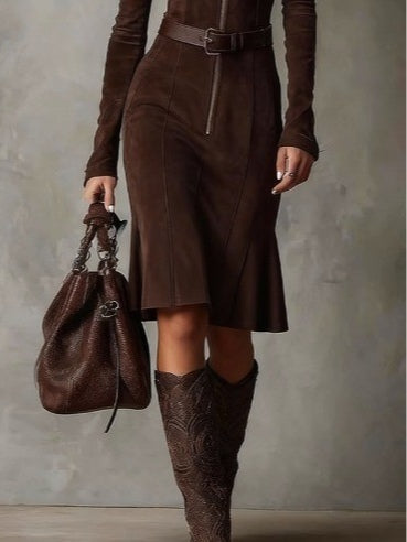 Vestido Midi com Zíper