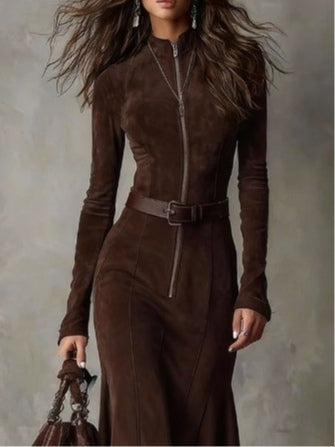 Vestido Midi com Zíper