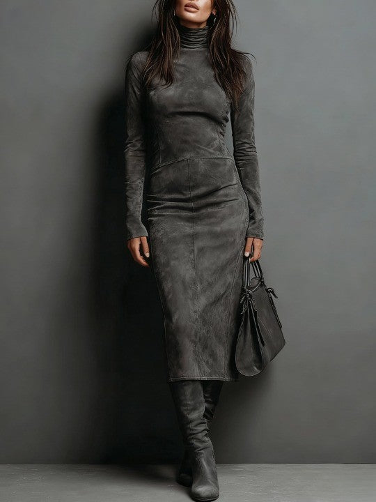 Vestido Midi de Manga Longa