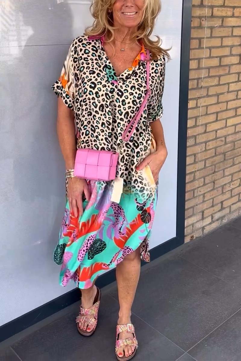 Amanda | Vestido Leopardo Relaxado