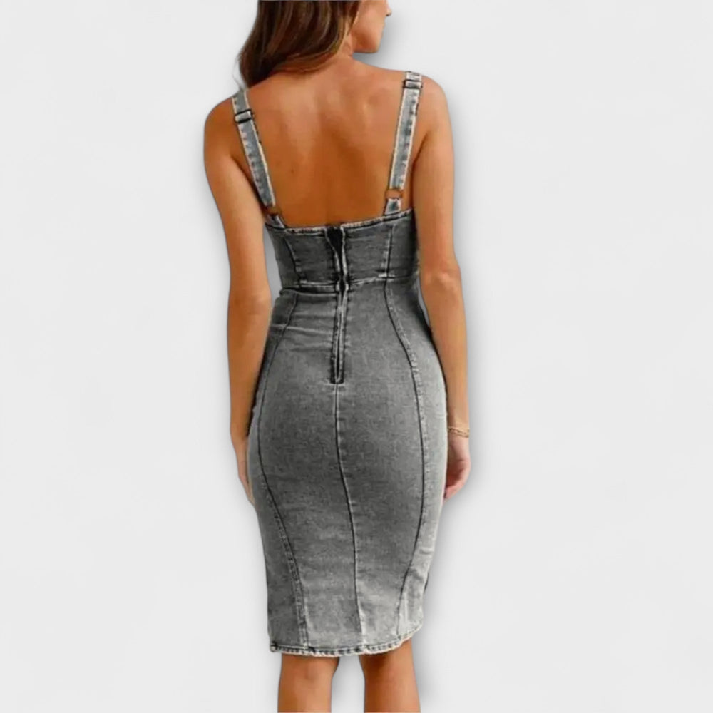 Anna - Vestido de denim com alças ajustáveis