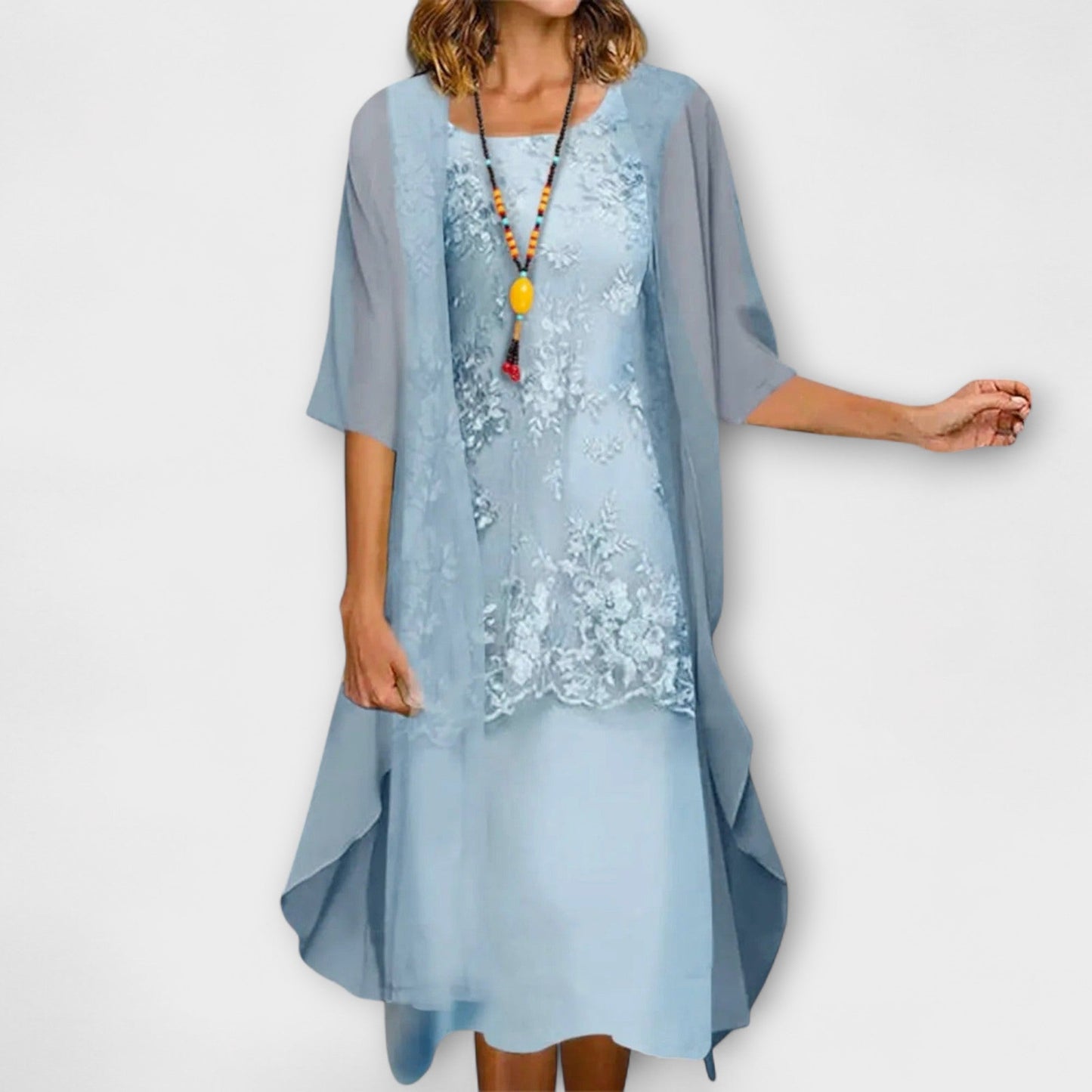 Aurora - Elegante vestido de chiffon em duas peças