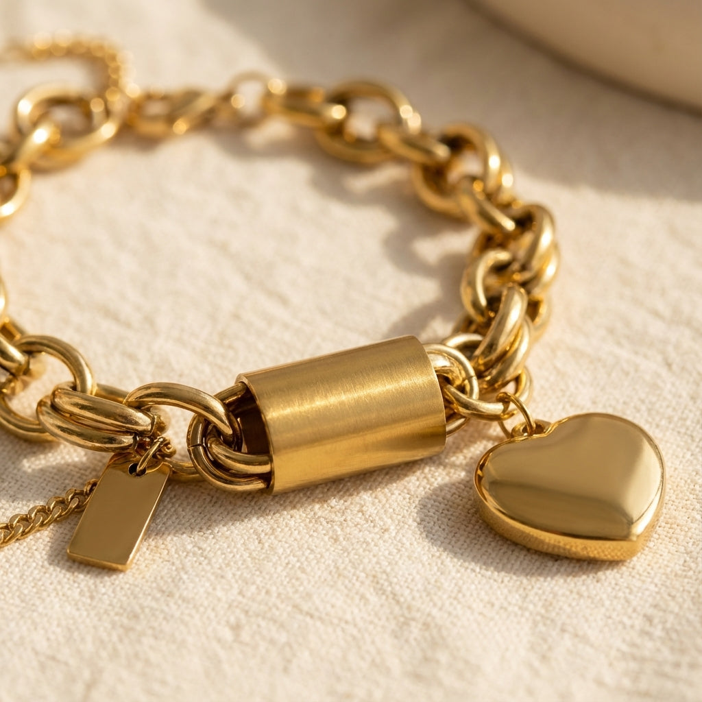 Pulseira Chunky Dourada Elegante