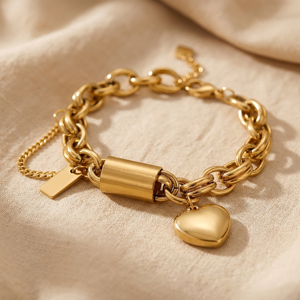 Pulseira Chunky Dourada Elegante
