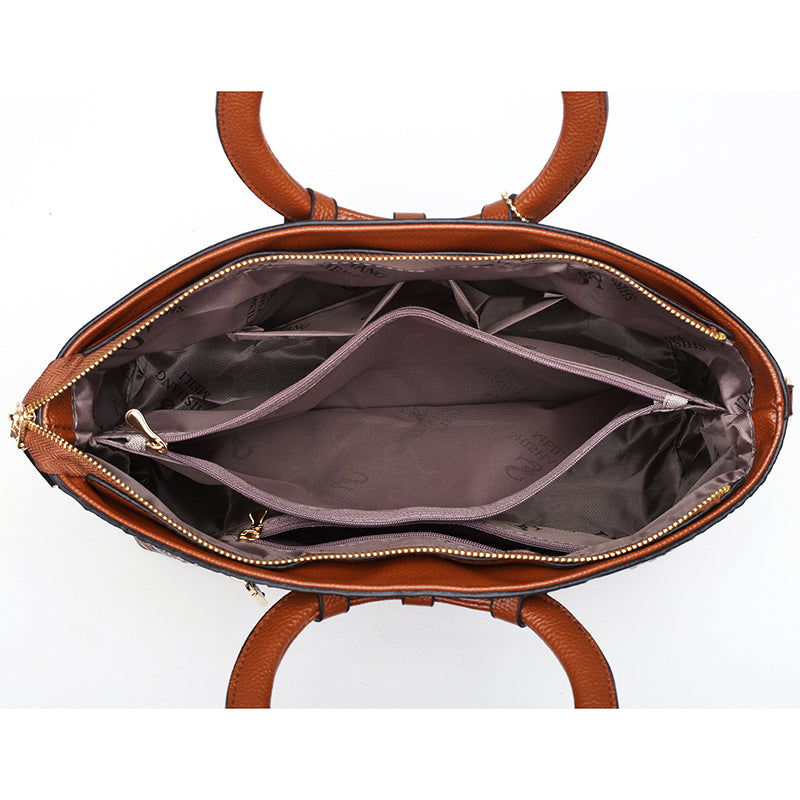 Frances - Bolsa de Ombro de Couro Clássica Heritage