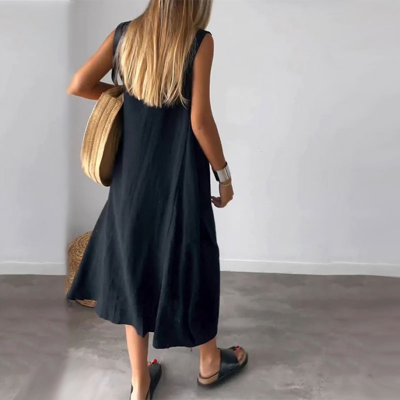 Amaris - Vestido Sem Mangas Relaxado