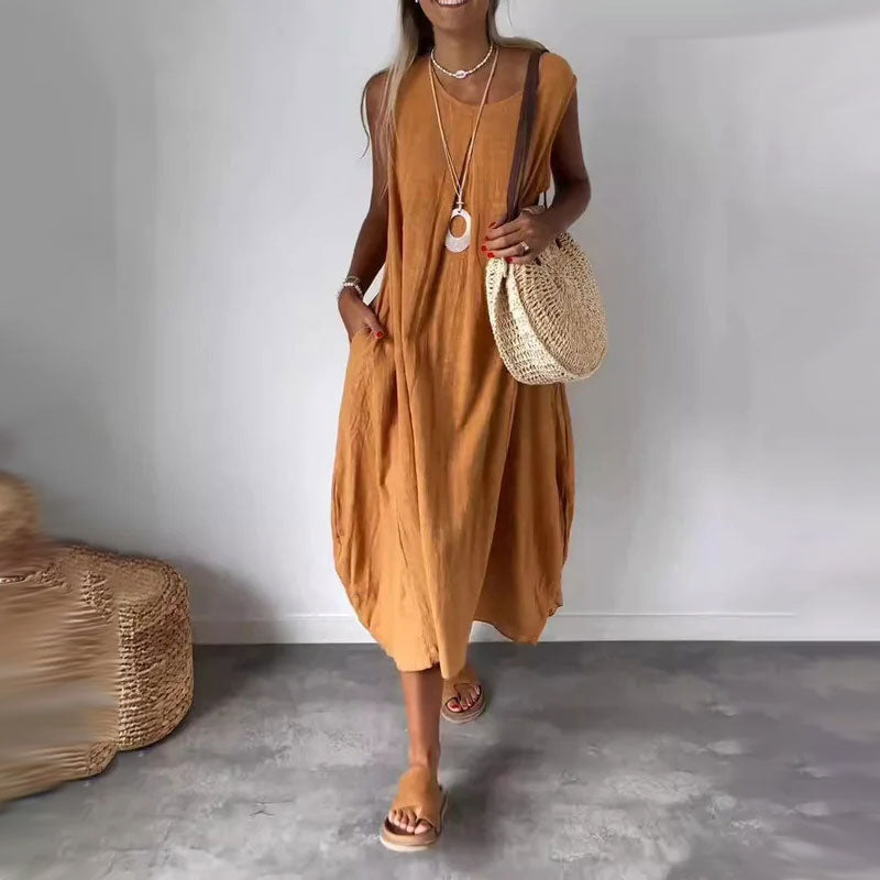 Amaris - Vestido Sem Mangas Relaxado