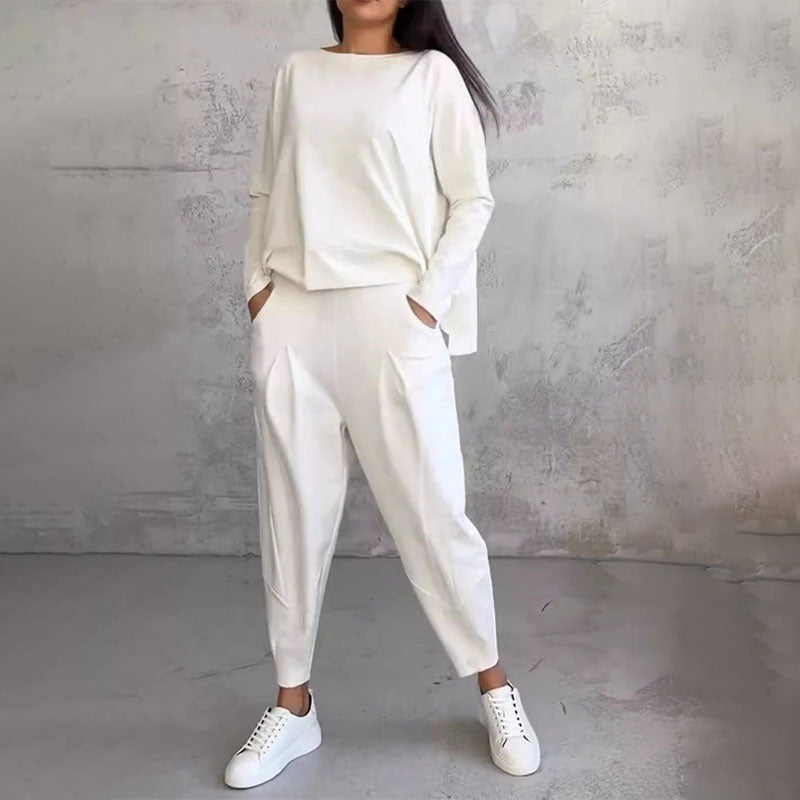 Léa | Conjunto de duas peças com blusa de manga longa e calças soltas