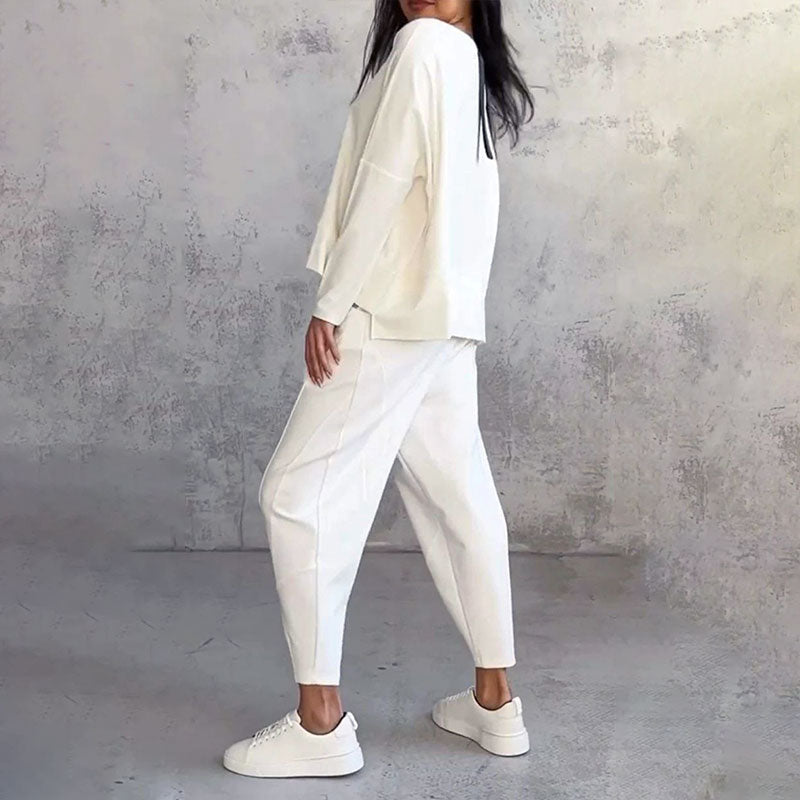 Léa | Conjunto de duas peças com blusa de manga longa e calças soltas