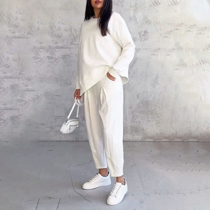 Léa | Conjunto de duas peças com blusa de manga longa e calças soltas