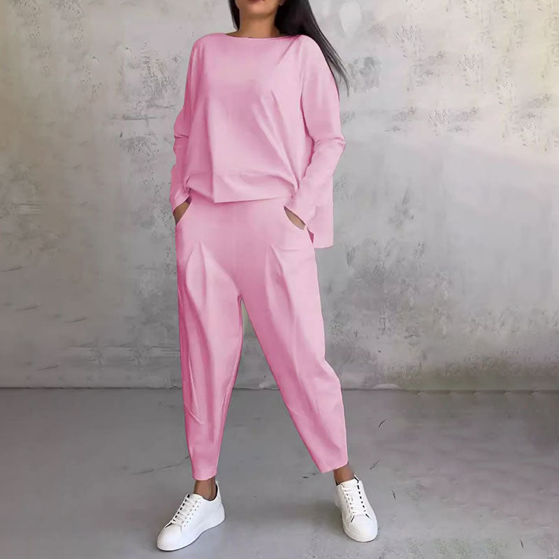 Léa | Conjunto de duas peças com blusa de manga longa e calças soltas