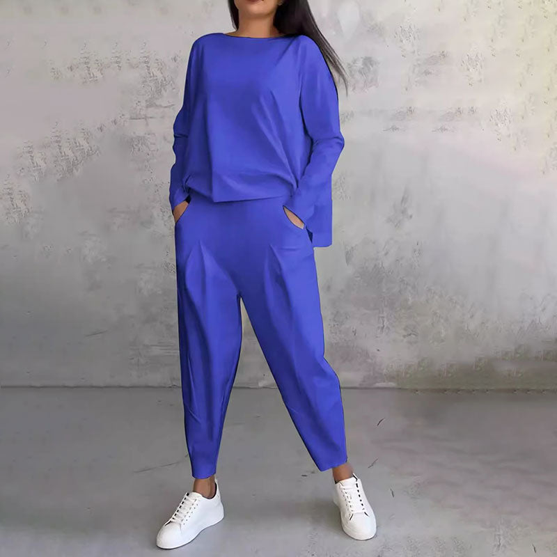 Léa | Conjunto de duas peças com blusa de manga longa e calças soltas