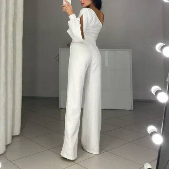 Azlina - Macacão Flare de Um Ombro