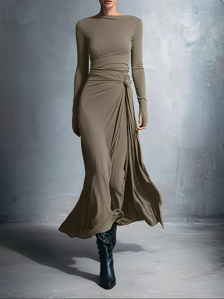 Naiara ❘ Vestido maxi com nó lateral
