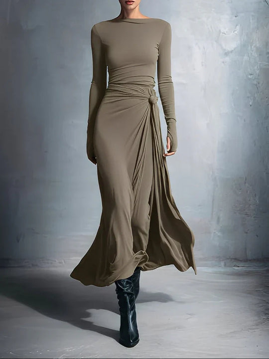 Naiara ❘ Vestido maxi com nó lateral