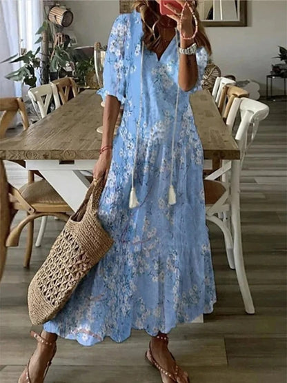 Michaela - Vestido Boho com Cobertura para a Barriga