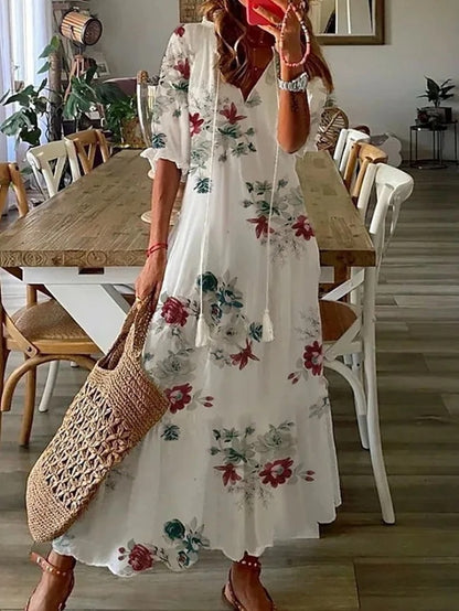 Michaela - Vestido Boho com Cobertura para a Barriga